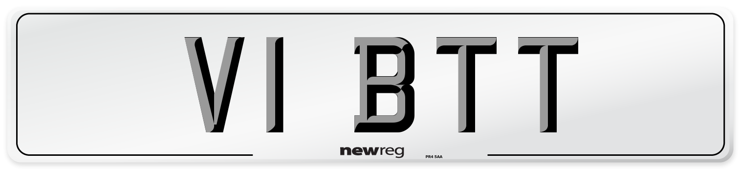 V1 BTT Number Plate from New Reg